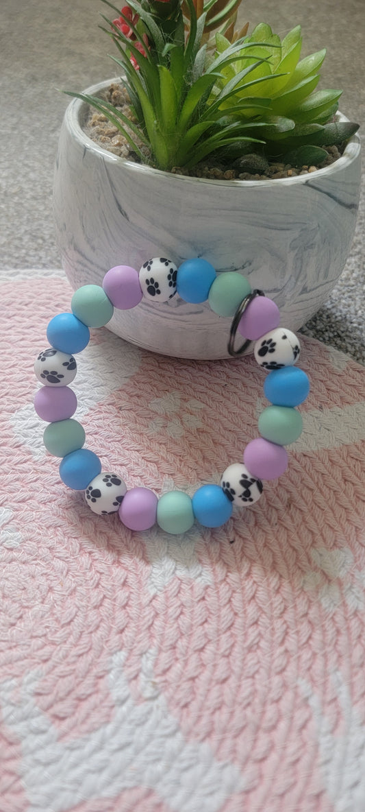 Pastel paw print wristlet