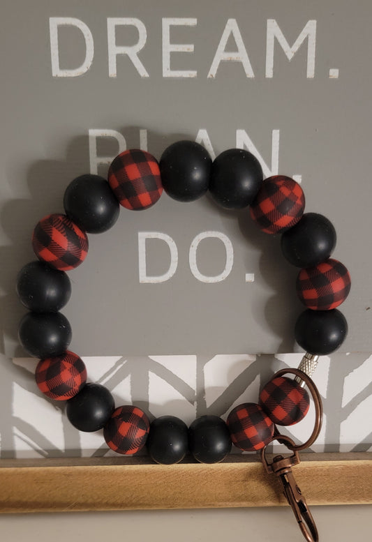 Christmas plaid wristlet